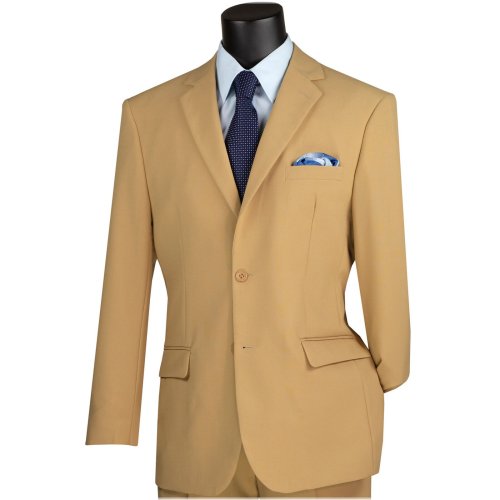 Khaki Classic-Fit Poplin Suit