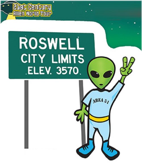 Roswell Alien City Limits Elevation 3570 Sticker