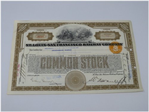 Vintage Railway Stock Certificate