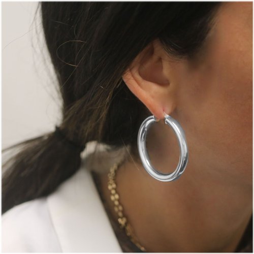 Italian Silver Hoop Earrings