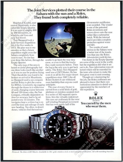Desert Expedition Rolex GMT Master Vintage Ad