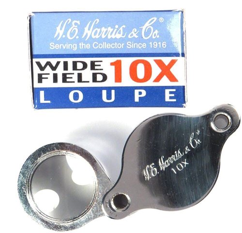 HE HARRIS Wide Field Magnifier - 10x High Power Quality for Coins, Currency, and Stamps