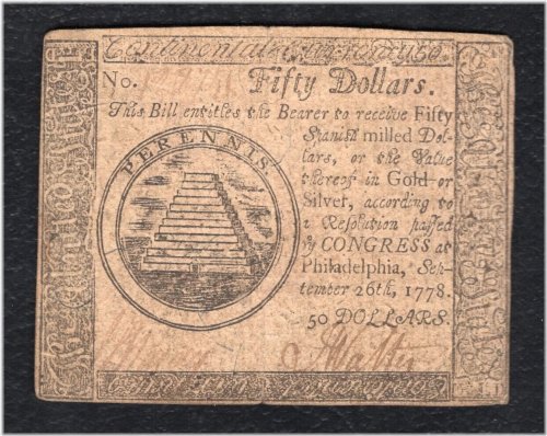 Continental Fifty-Dollar Note, September 26, 1778