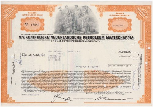 Dutch Petroleum Heritage Certificate