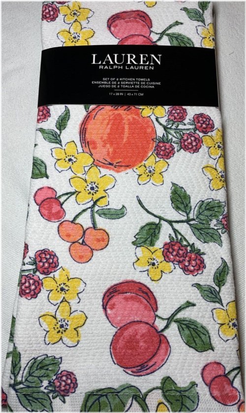 Peaches and Cherries Kitchen Towels