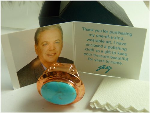 Copper Blue Stone Ring by Jay King