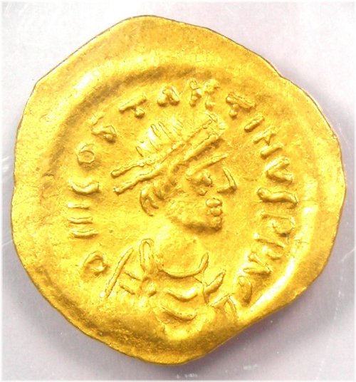 Imperial Gold Tremissis of Tiberius II Constantine