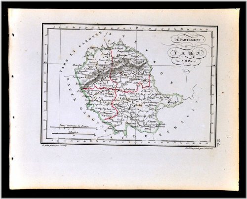 Tarn & Alby Vintage Map - 1841 Edition