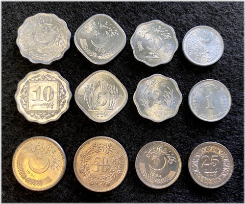 Pakistani Uncirculated Coin Set with 6 Denominations