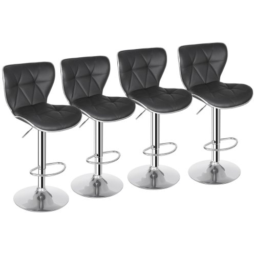 Shellback Chairs Set of 4 in Black PU Leather