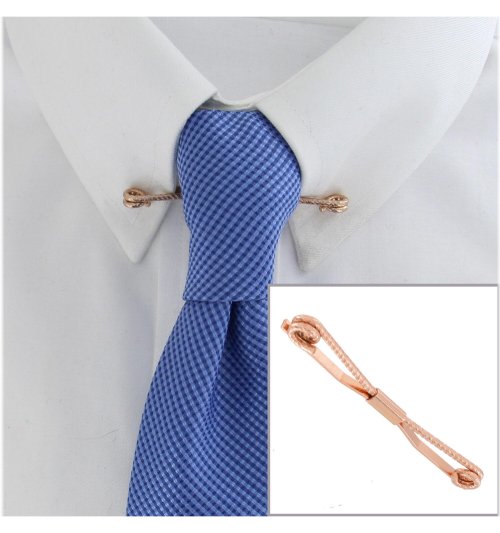 Rose Gold Twisted Collar Bar Clip