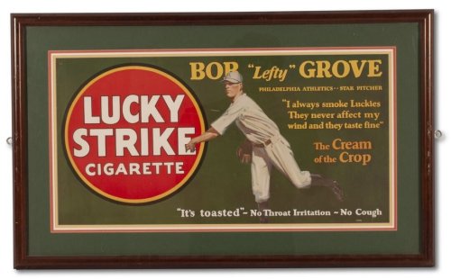 Grove's Lucky Strike Trolley Car Baseball Sign (1928)