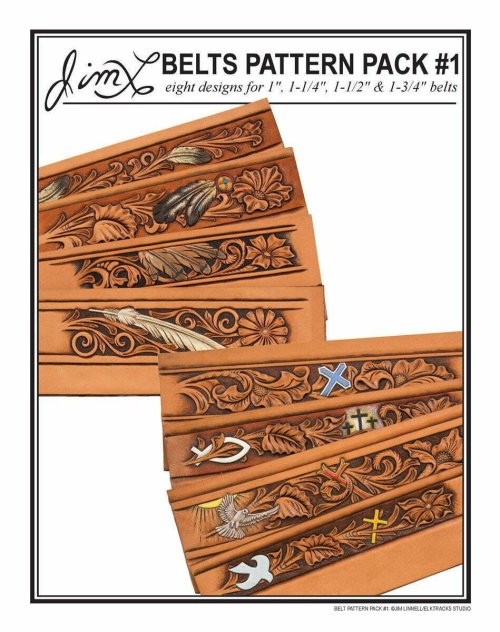 Jim Linnell Leathercraft Pattern Pack - Belts, Feathers, and Crosses