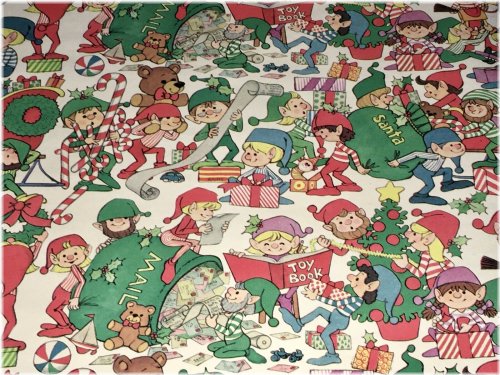 Retro Christmas Workshop Wrapping Paper