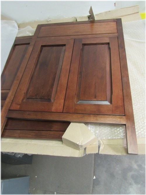 Walnut Frame Cabinet Doors (Set of 2)