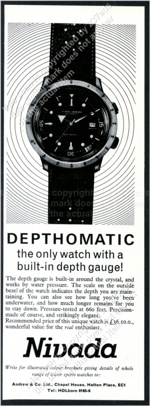Timeless Treasures: 1966 Nivada Depthomatic Vintage Print Ad