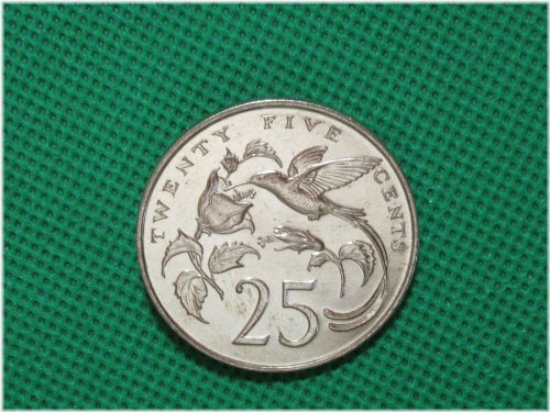 Streamer Tailed Hummingbird 25 Cent Coin - 1987 Jamaica