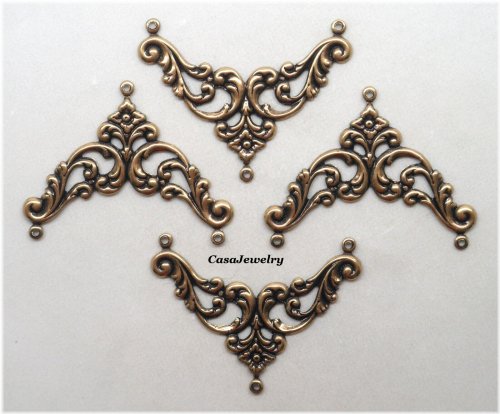Golden Filigree Triple Ring Connector Set