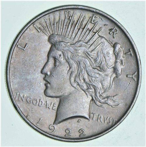 Tranquil 1922 Silver Peace Dollar