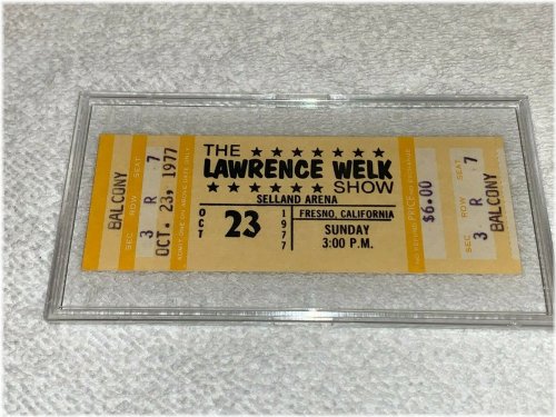 Vintage Lawrence Welk Show 1977 Concert Ticket - Selland Arena Fresno, CA