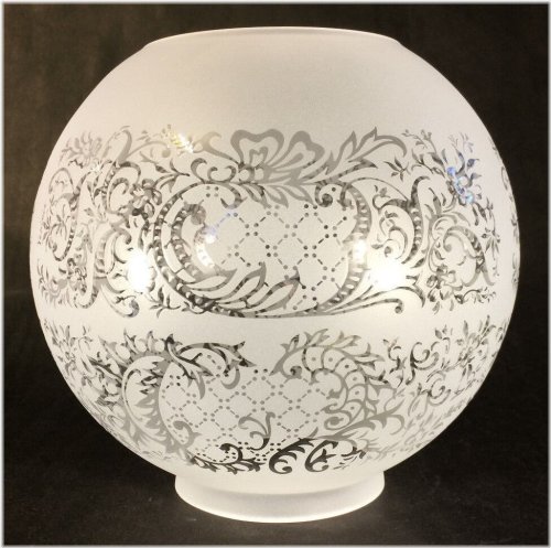 Floral Etched Satin Lamp Shade