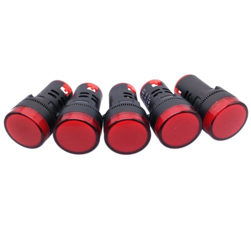 Red Power Signal Lights - Pack of 5, 22mm