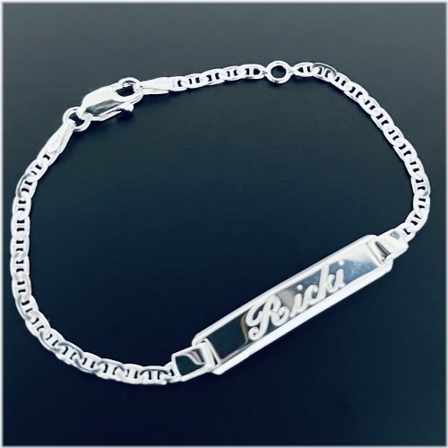 Mariner's Engraved Silver Bracelet for Children