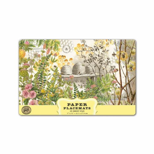 Honey & Clover Bee Hive Paper Placemats Pad