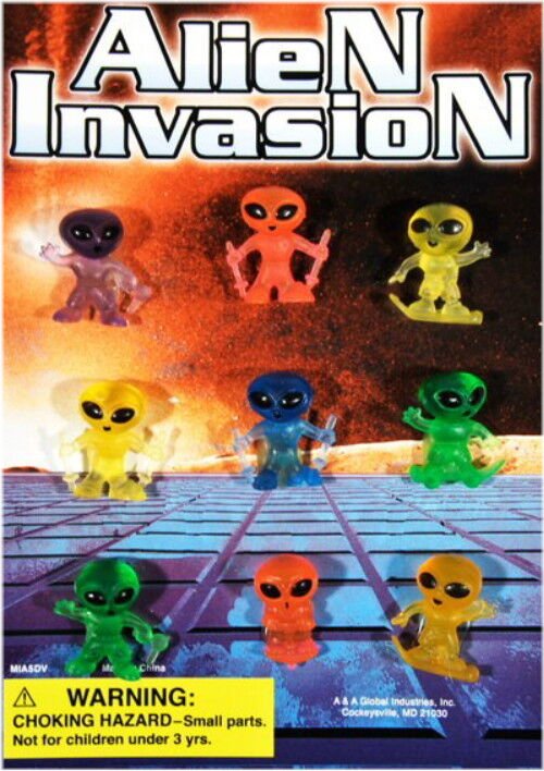 Neon Alien Mini Figures - Bulk Pack of 50