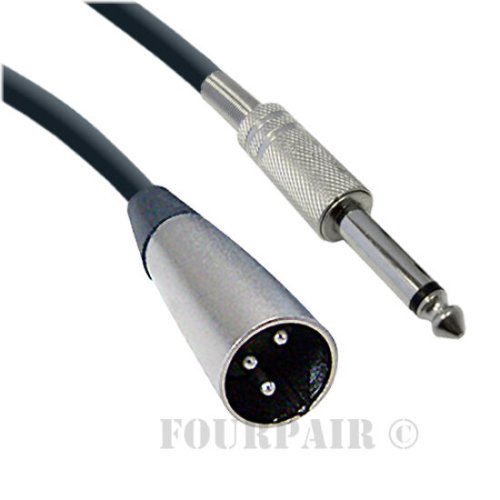 Shielded Audio Link Cable - 6ft Length with XLR and 1/4" Mono Connectors