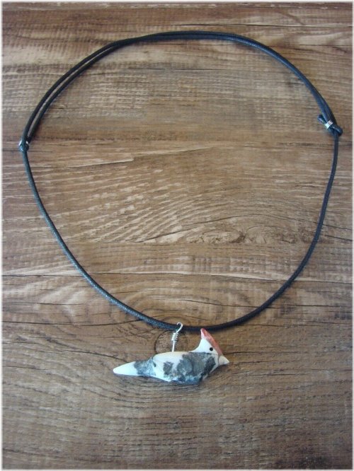 Picasso Marble Cardinal Fetish Necklace