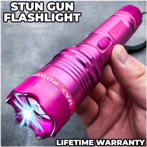 Defender Pink: Rechargeable Stun Gun and Flashlight for Self Defense