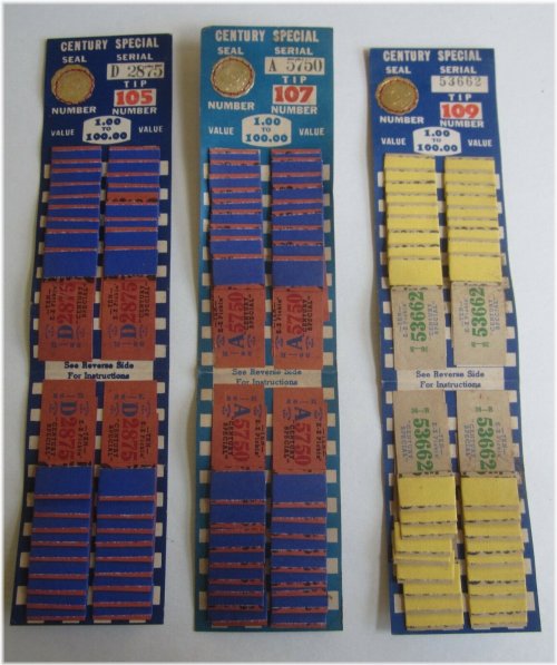 Vintage Century Special Pull Tab Game Cards Set