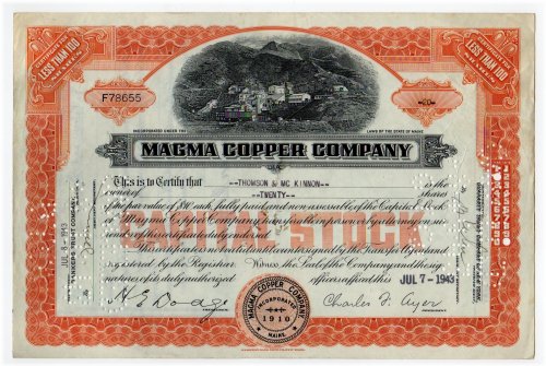 Copper Crest Stock Certificate