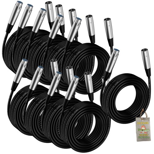 Toadlink XLR Cables - 10 Pack, 20ft Professional Audio Cables