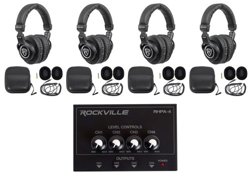 Pro Sound Setup: 4 Headphones + Amplifier Bundle