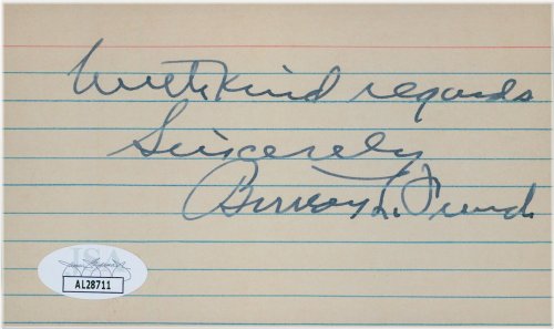 Idaho Congressman Burton L. French Signed Index Card - JSA Authenticated