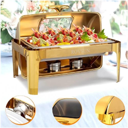 Golden Roll-Top Buffet Set