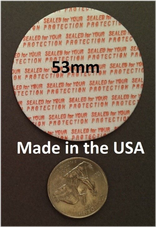 Foam Safety Tamper Seals - 53 mm Press & Seal Cap Liners