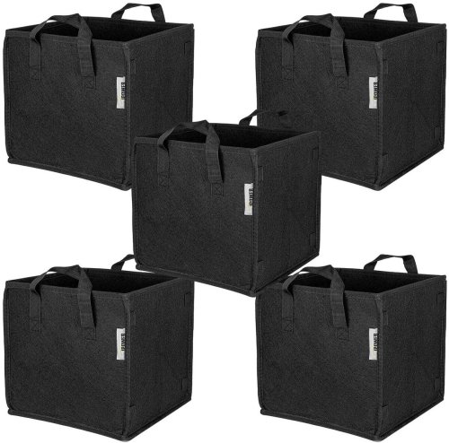 Square Fabric Planting Bags with Handles by iPower (5-Pack)