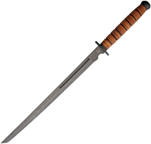 Black Leather Tanto Combat Sword