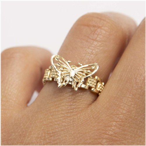 Golden Butterfly Delight Ring