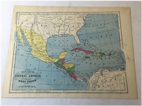 1873 Central American and Caribbean Map
