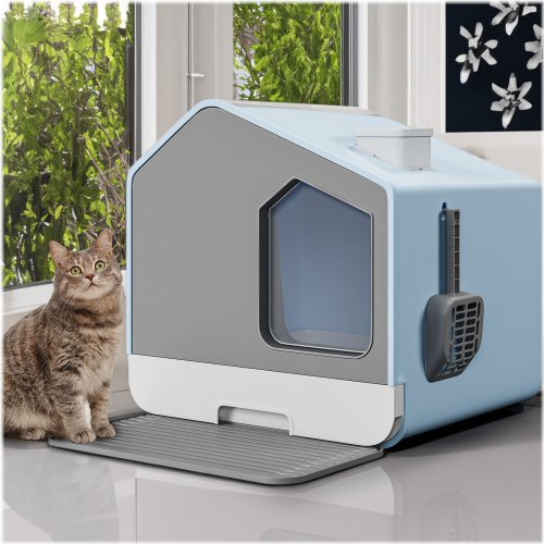 Jumbo Kitty Commode with Splash Guard and Accessories