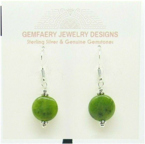 Olive Jade Dangle Earrings