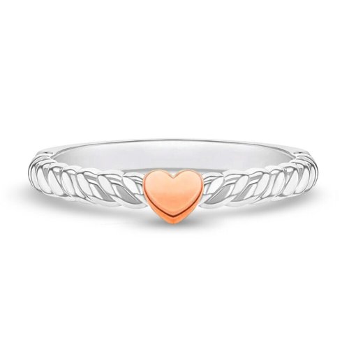 Twisted Heart Silver Ring