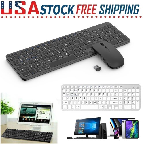 SlimTech Rechargeable Wireless Keyboard Mouse Set