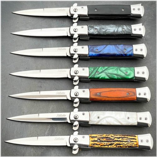 Retro Spring-Fold Stiletto Knife