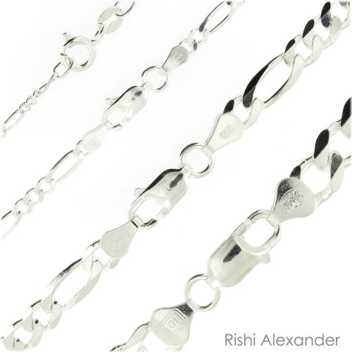 Figaro Chain Necklace in Sterling Silver