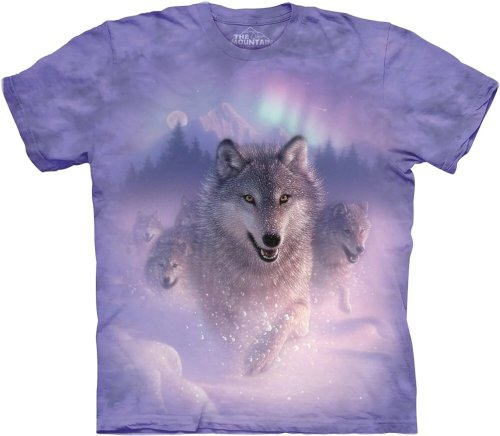 Northern Lights Wolf Purple T-Shirt